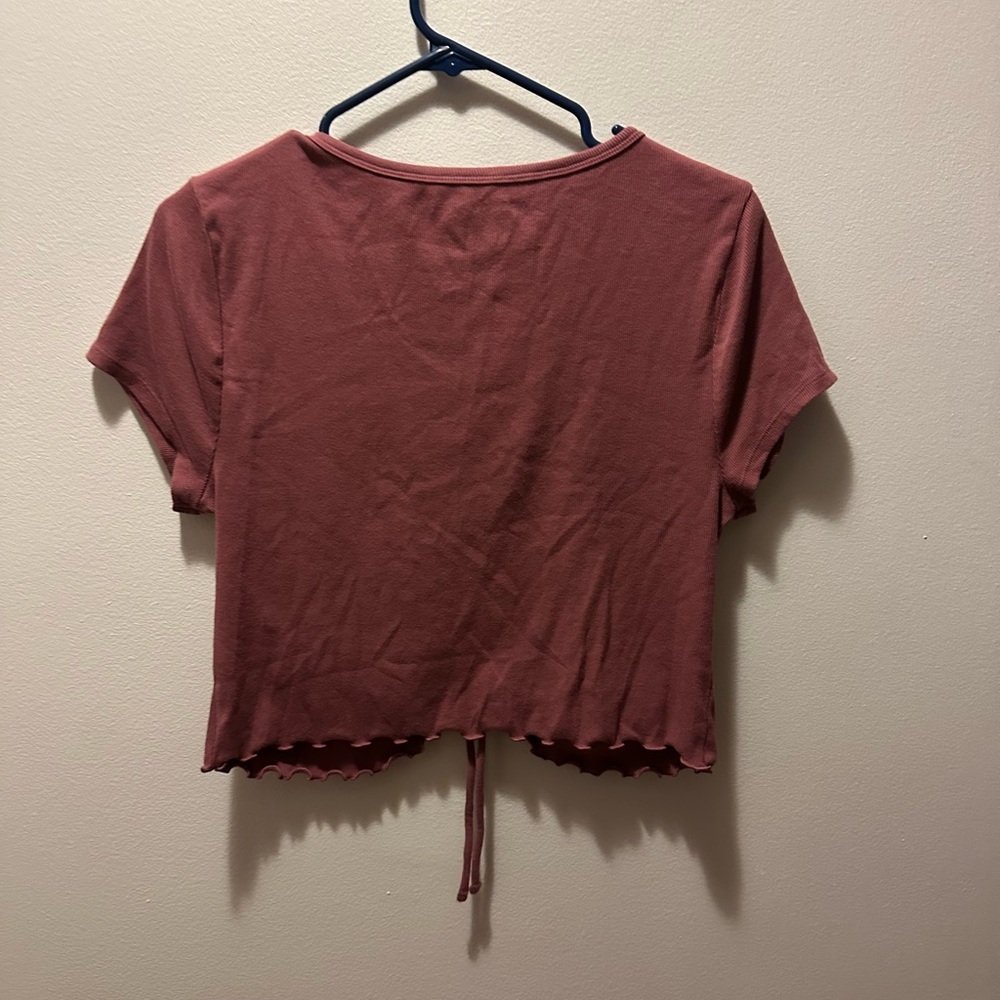 Aeropostale Rust Red Ruched Blouse - Picture 3 of 3